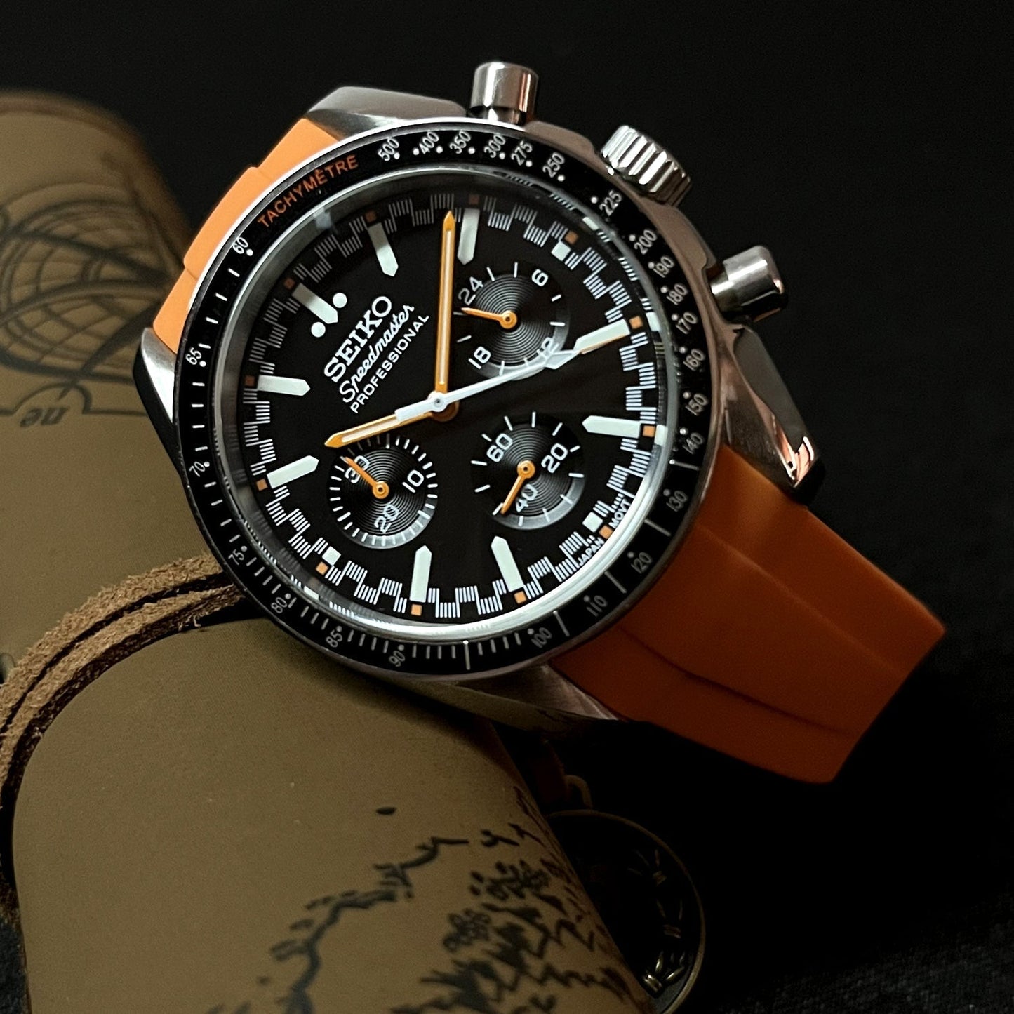 Custom SeikoMod Orange Speed Watch