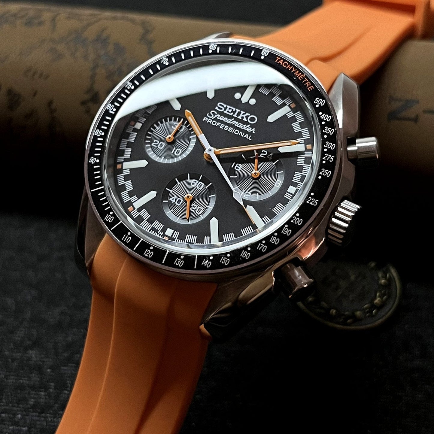 Custom SeikoMod Orange Speed Watch