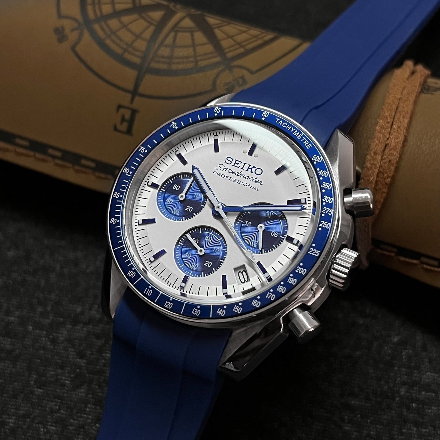 Custom Blue Speed Chrono SeikoMod