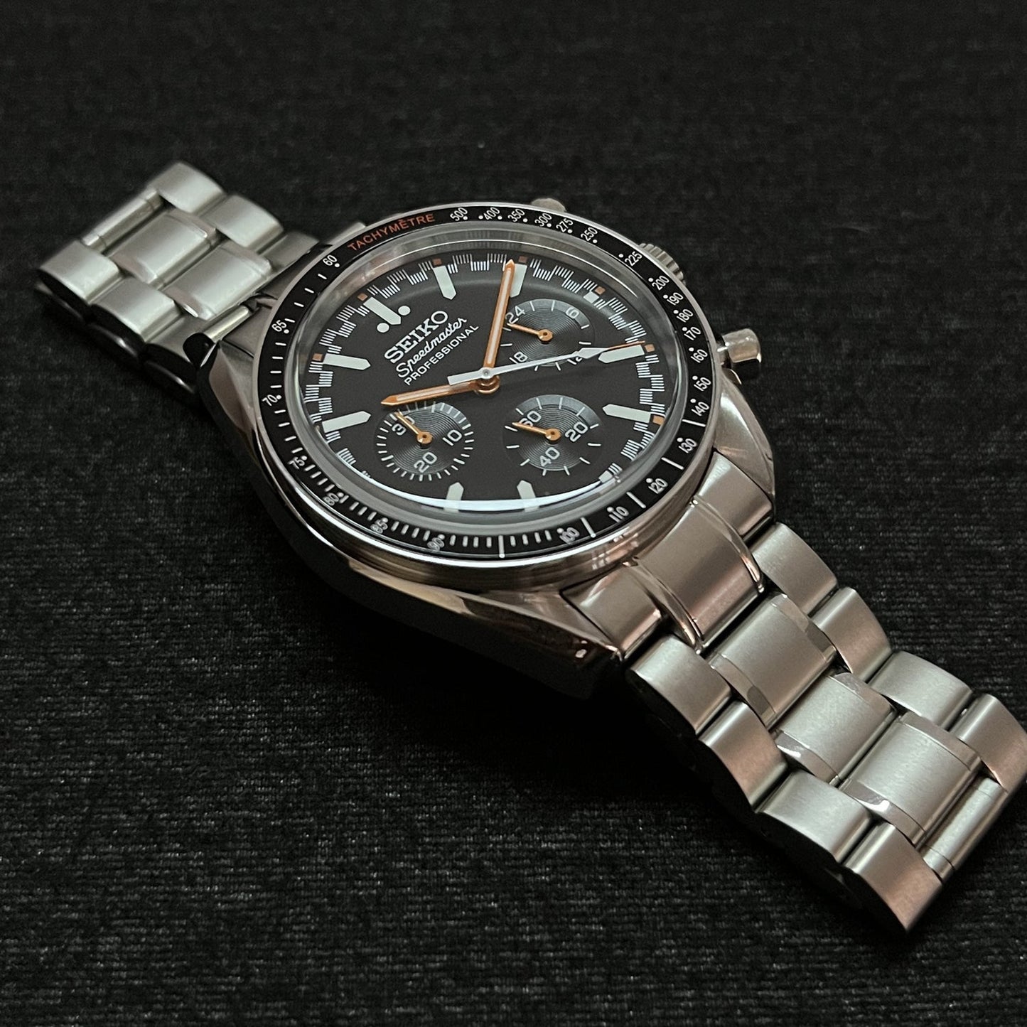 Custom Silver and Orange Speed Chrono SeikoMod