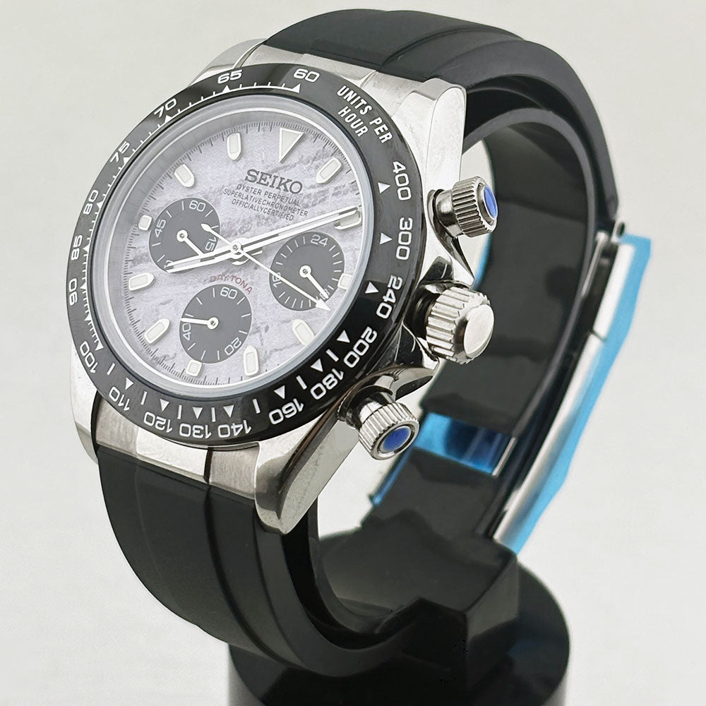 SeikoMod Daytona Black meteorite