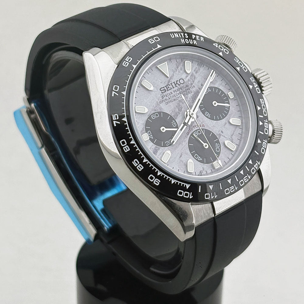 SeikoMod Daytona Black meteorite