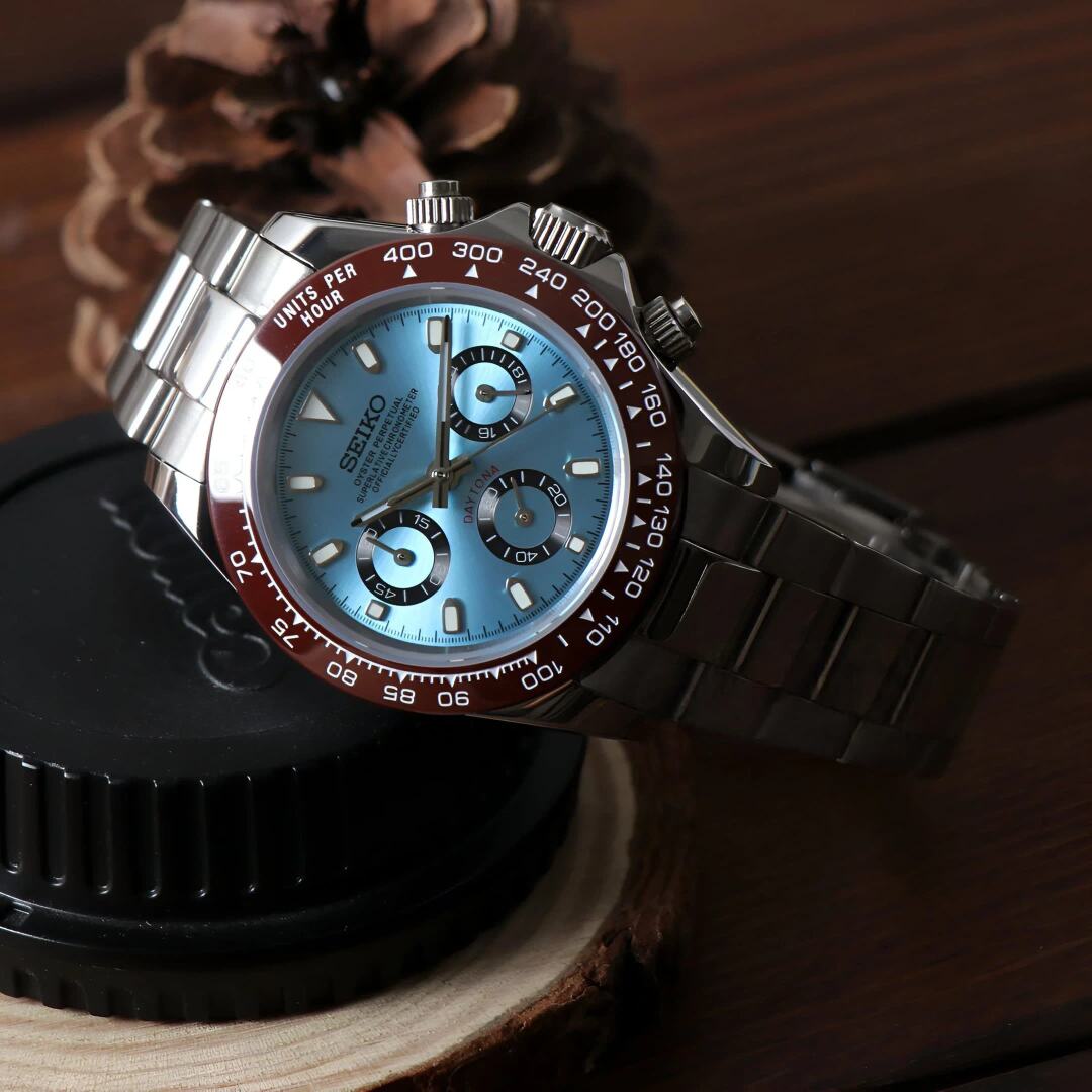 SeikoMod Daytona Ice Blue II