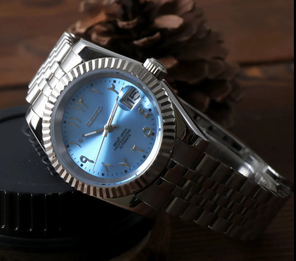 SeikoMod Datejust Arab Blue
