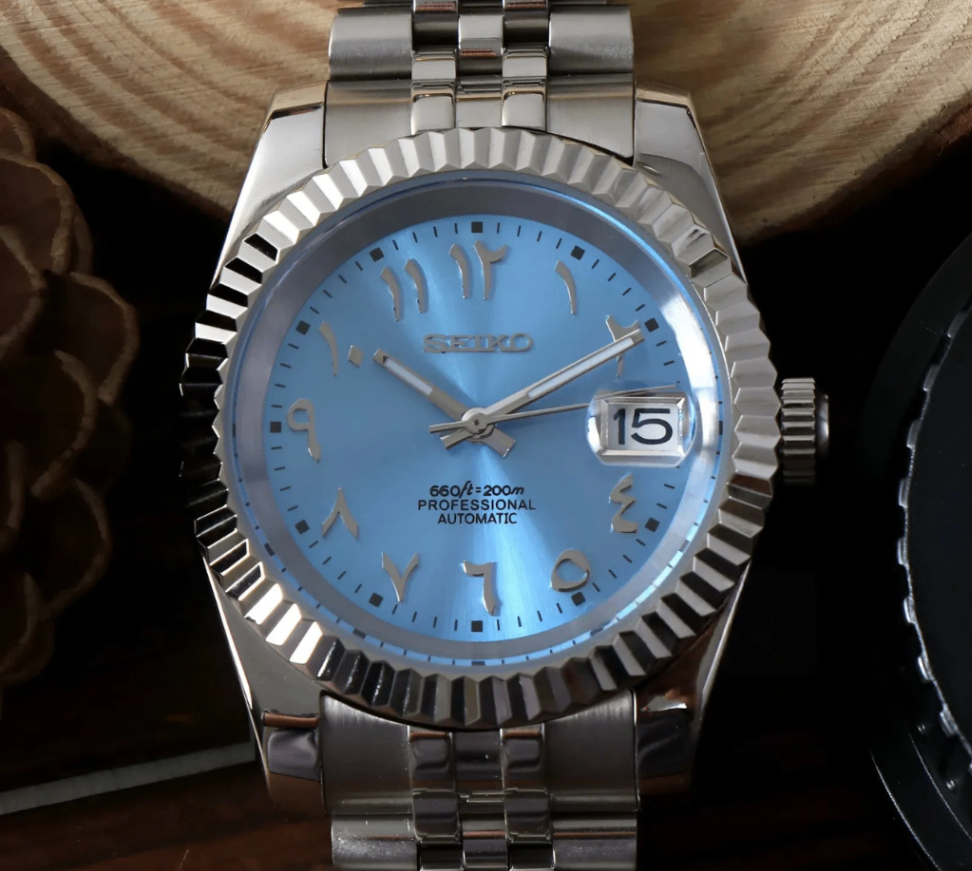 SeikoMod Datejust Arab Blue
