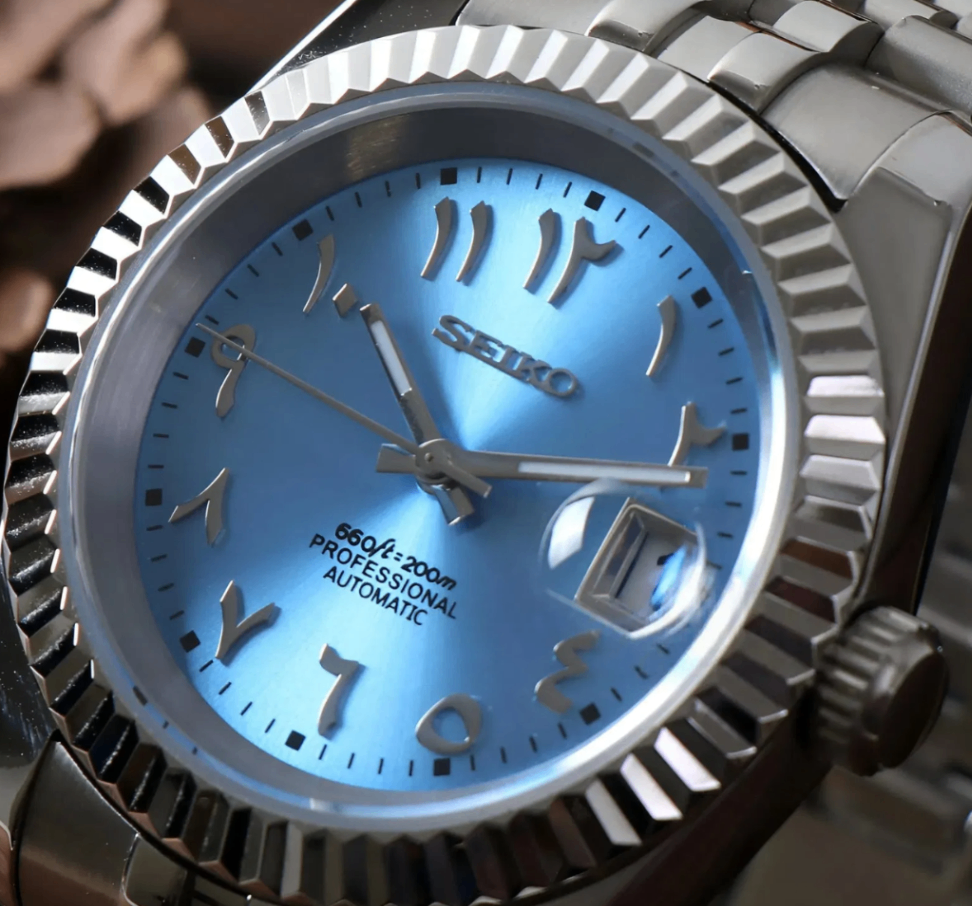 SeikoMod Datejust Arab Blue