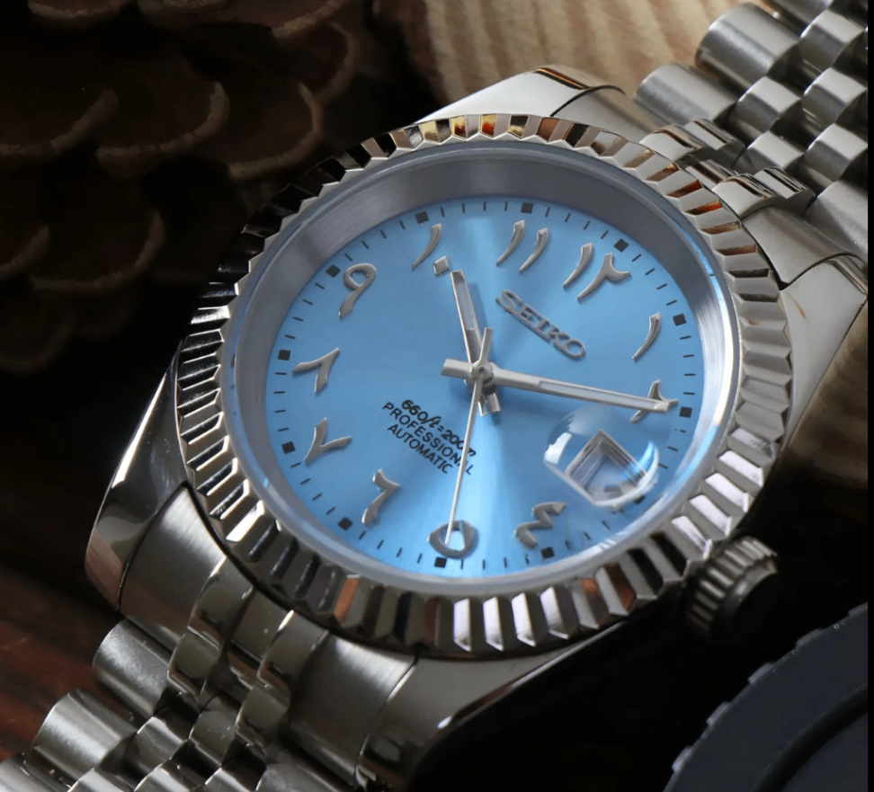 SeikoMod Datejust Arab Blue