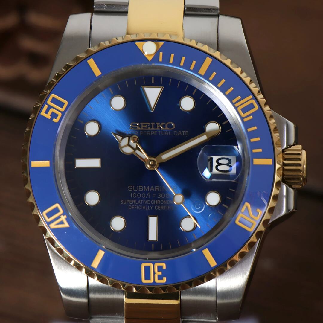 SeikoMod Submariner Twotone Blue