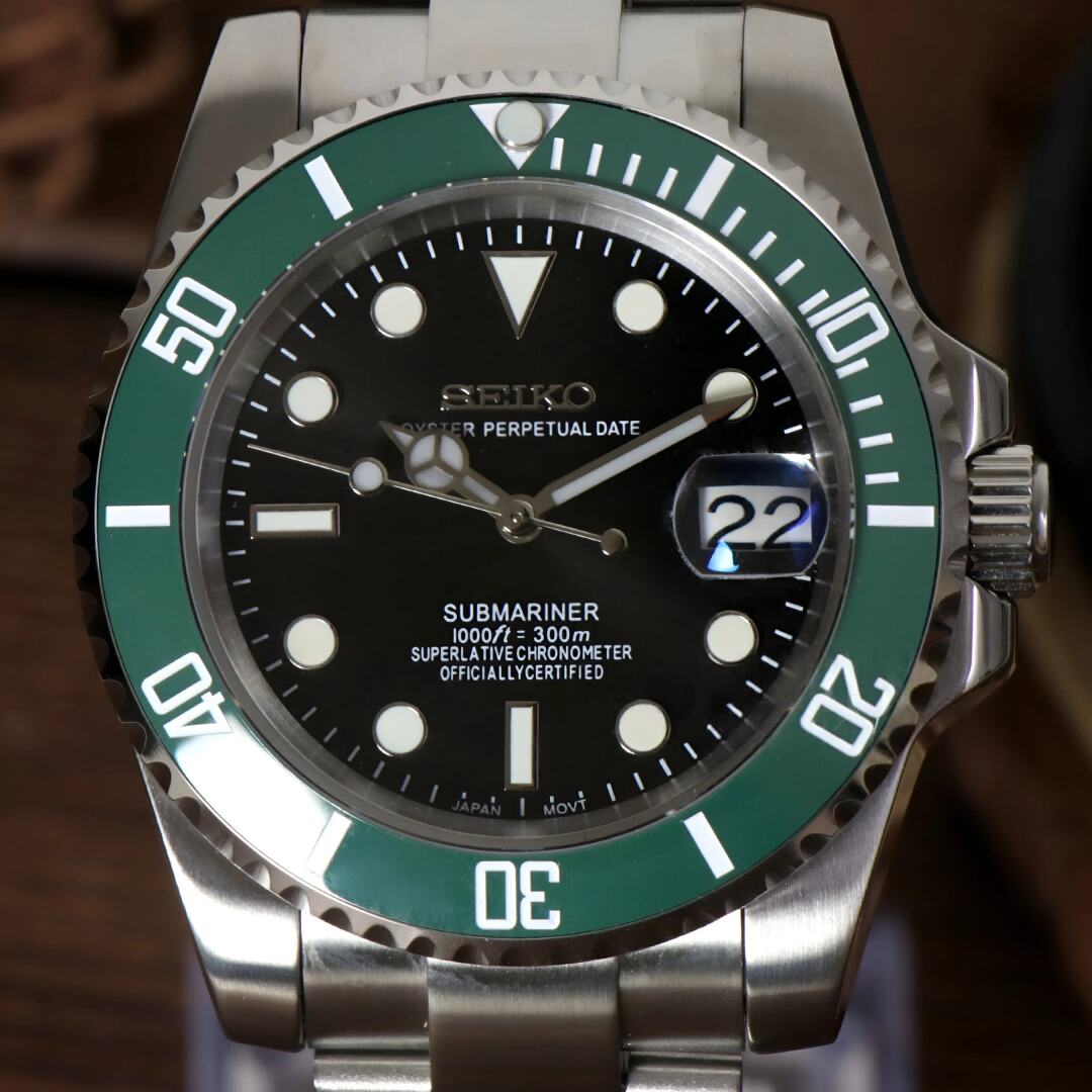 SeikoMod Submariner Blue Green
