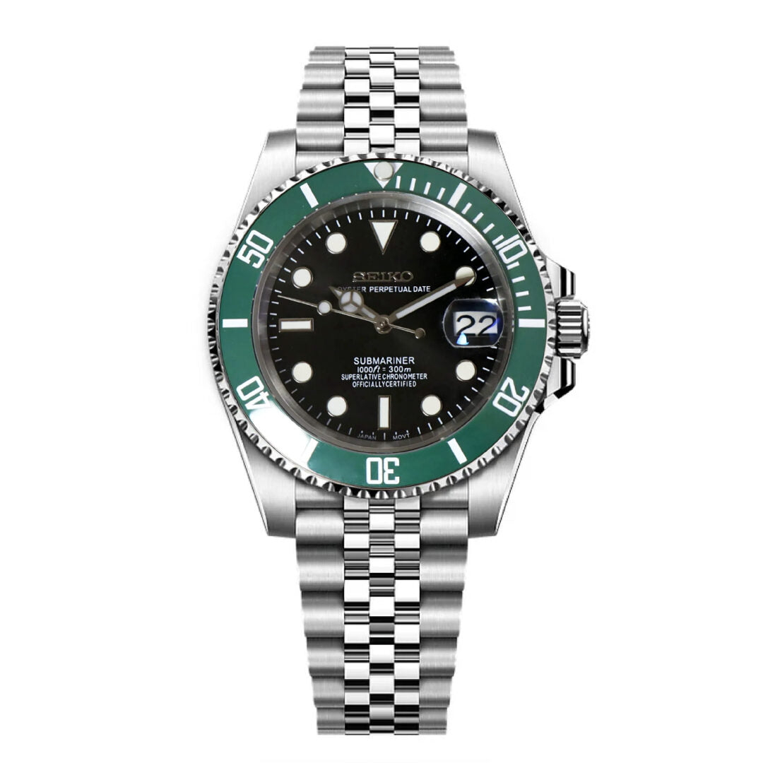 SeikoMod Submariner Blue Green