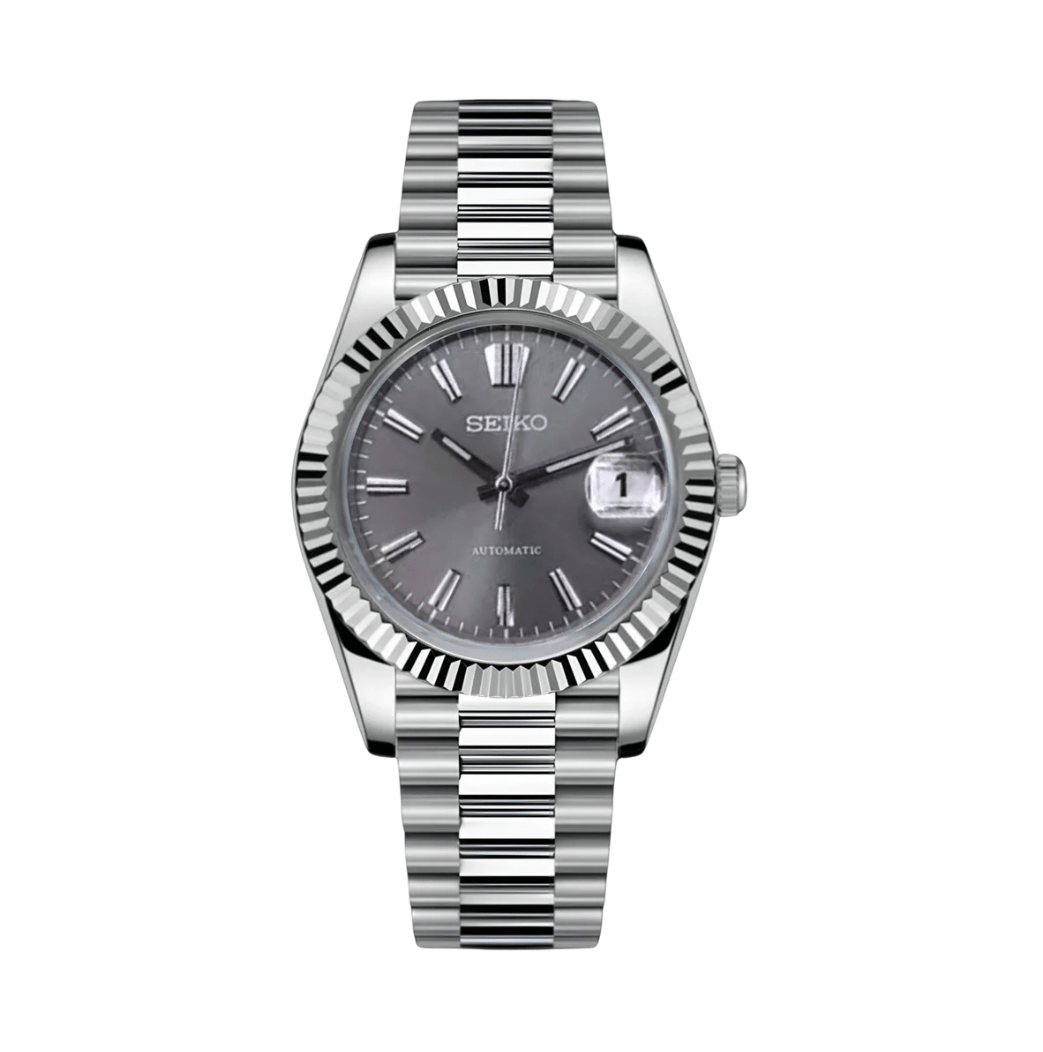 SeikoMod Datejust Sunburst Grey (President)