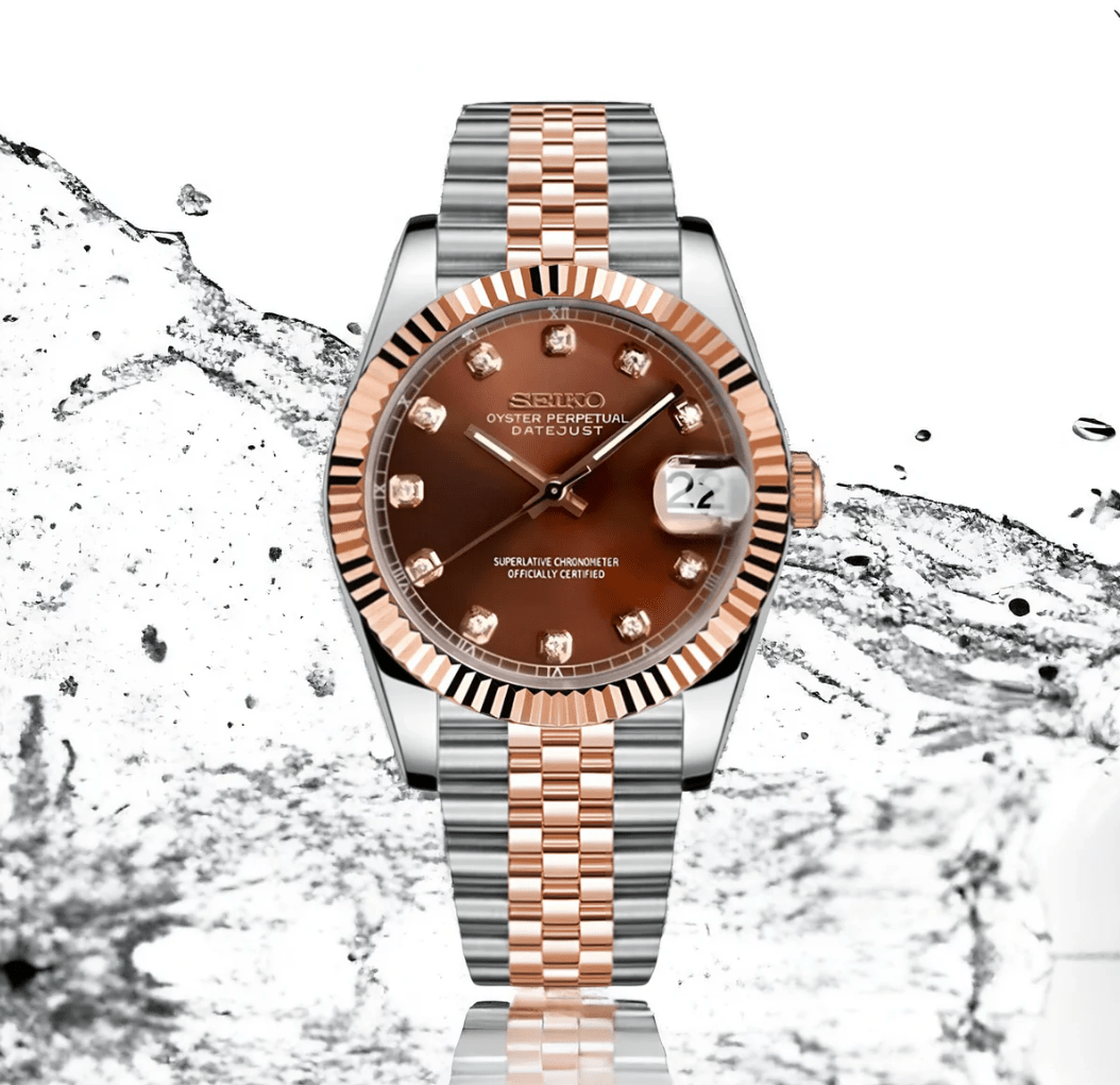 SeikoMod Datejust Twotone Crystal Champagne