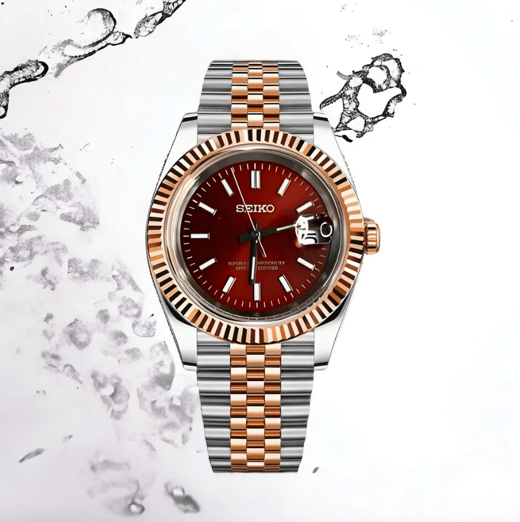 SeikoMod Datejust Twotone Red