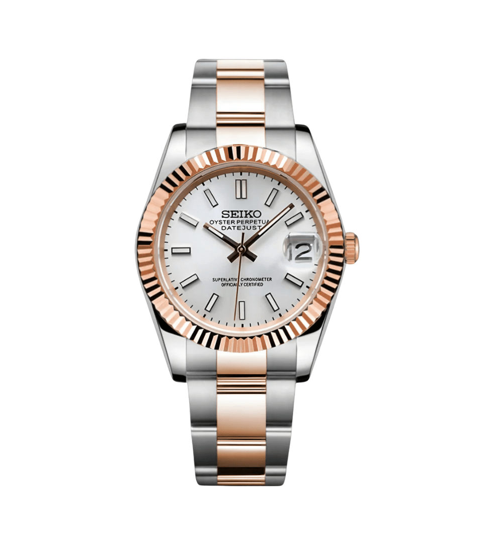SeikoMod Datejust Twotone White