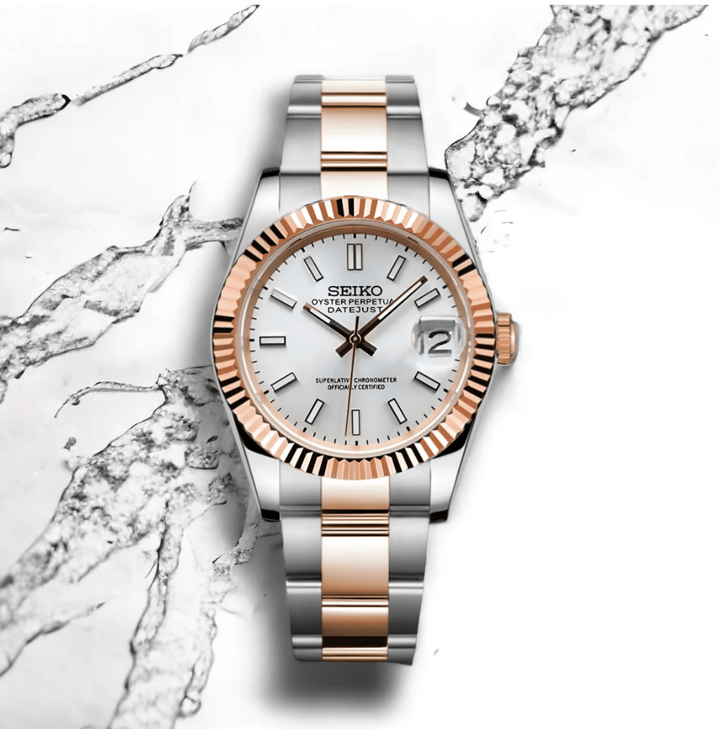 SeikoMod Datejust Twotone White