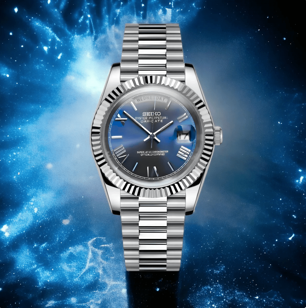 SeikoMod Day-Date Blue Roman