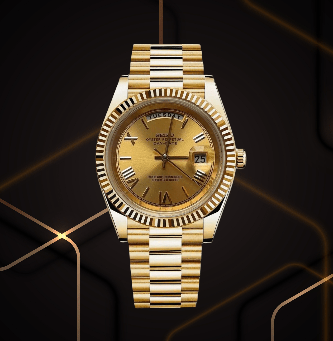 SeikoMod Day-Date Full Gold