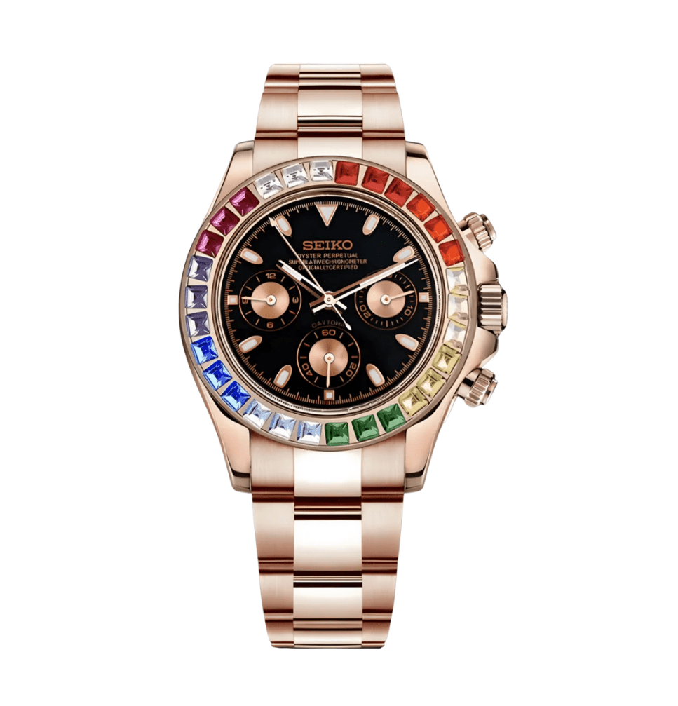 SeikoMod Daytona Rose Gold - Rainbow