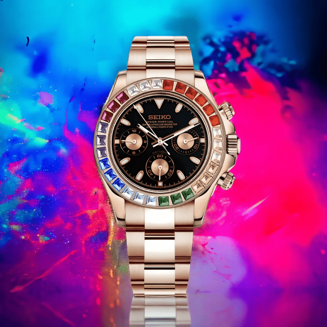 SeikoMod Daytona Rose Gold - Rainbow