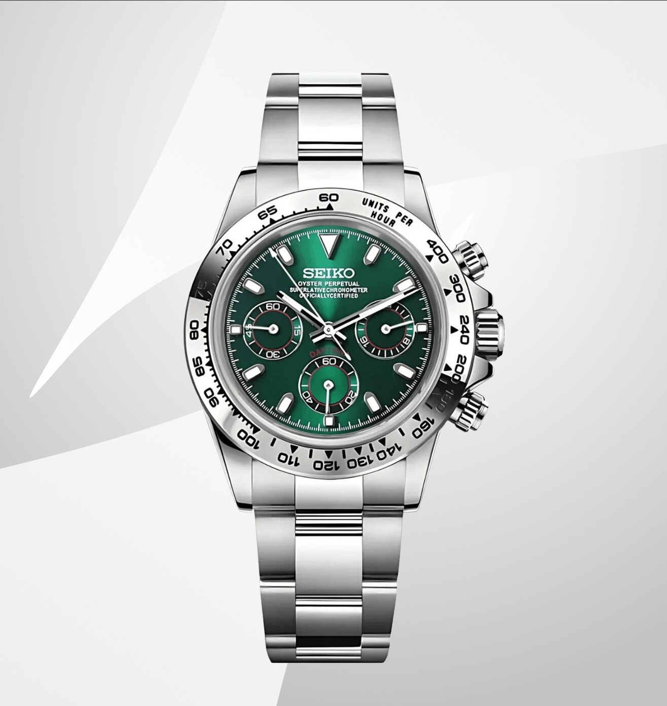 SeikoMod Daytona Silver Green