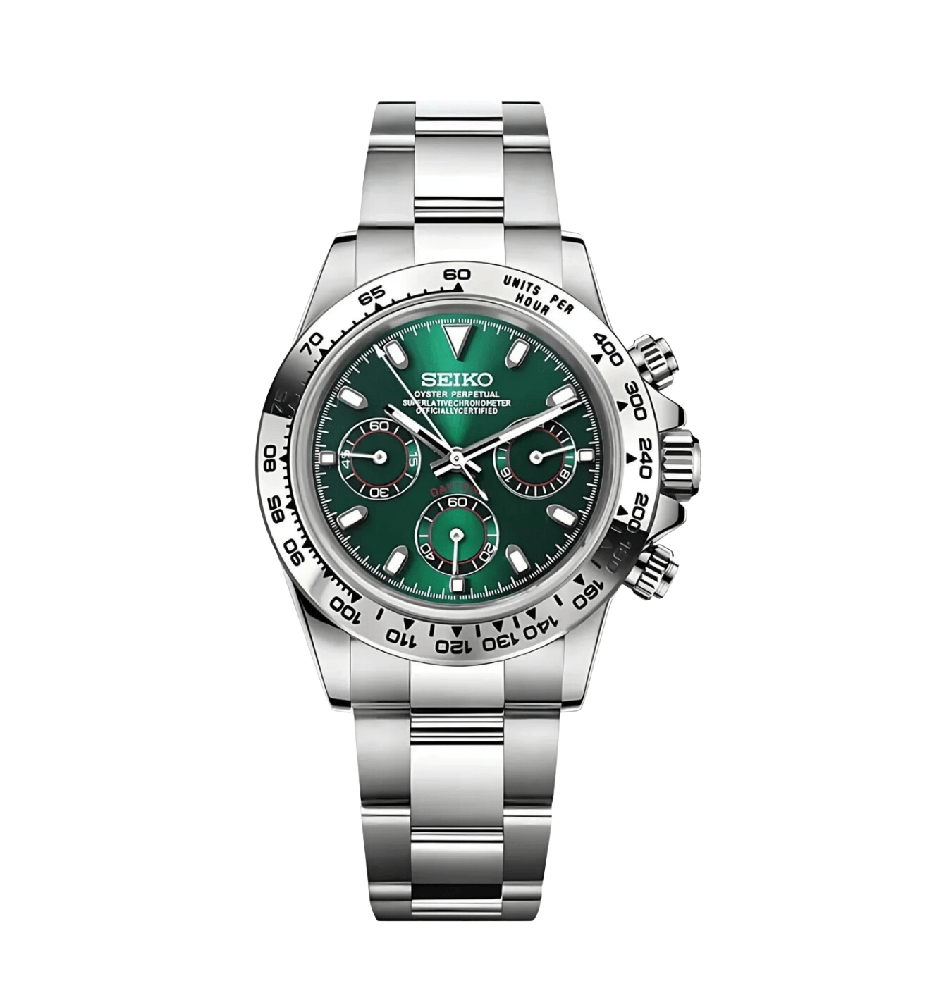 SeikoMod Daytona Silver Green