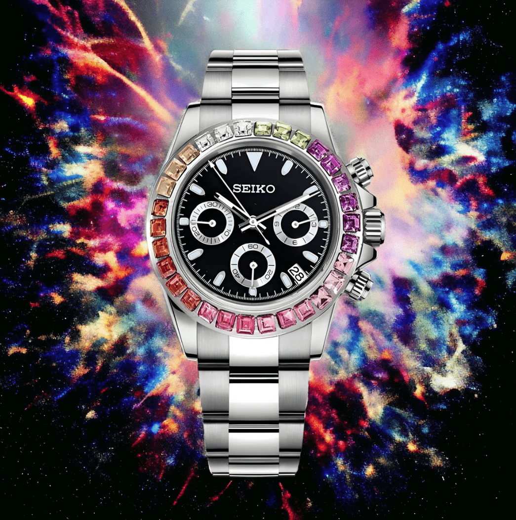 SeikoMod Daytona Silver - Rainbow