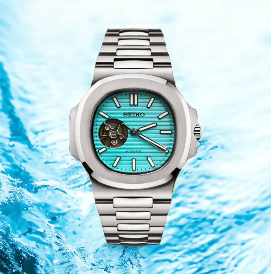 SeikoMod Nautilus (Open Heart) Tiffany Blue