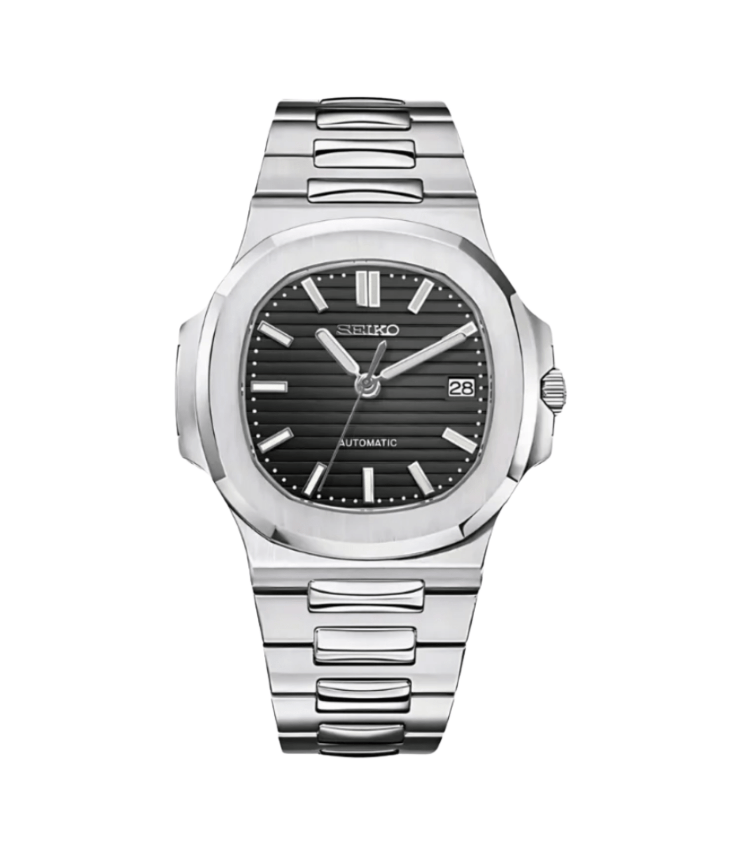SeikoMod Nautilus Silver Black