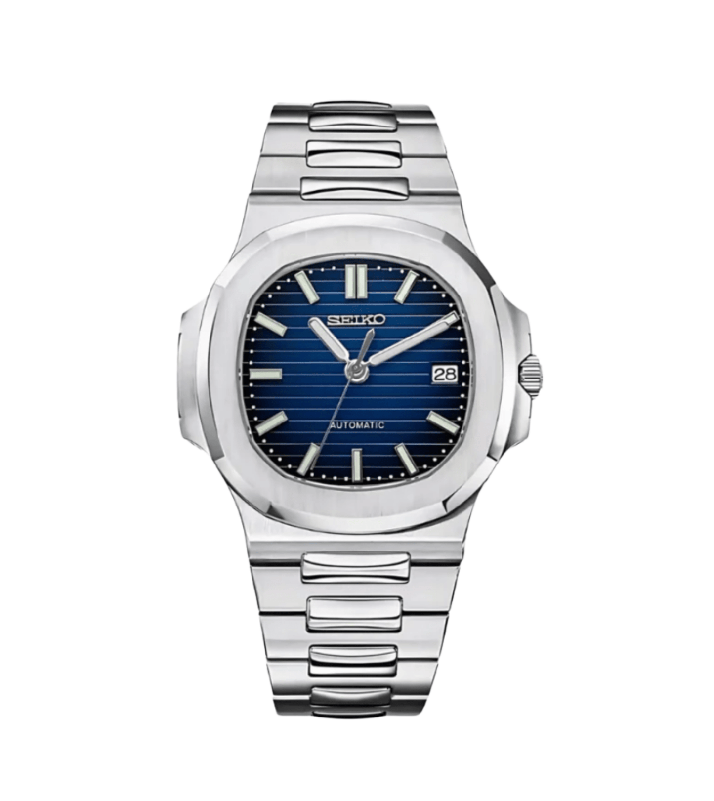 SeikoMod Nautilus Silver Blue