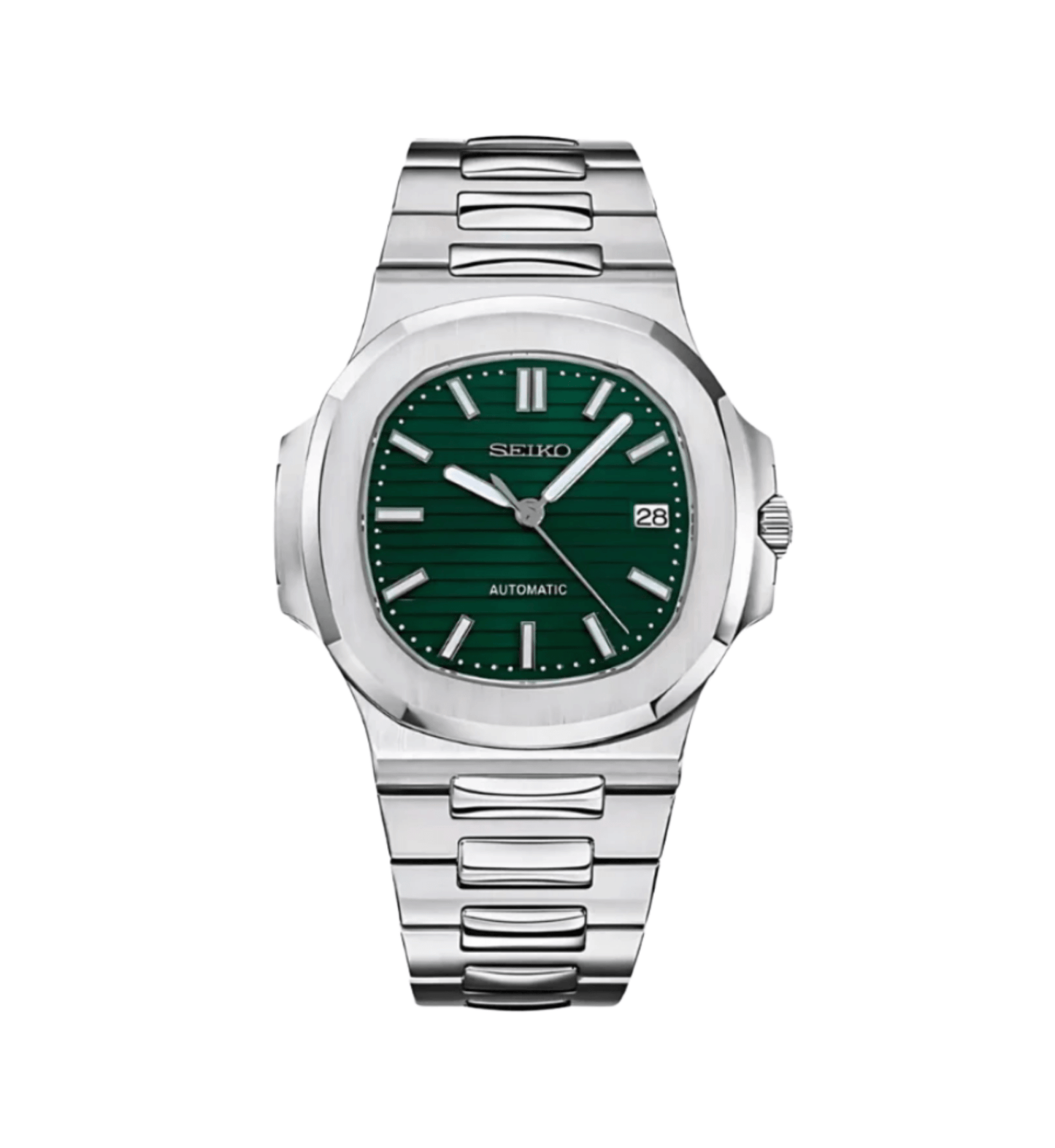 SeikoMod Nautilus Silver Green