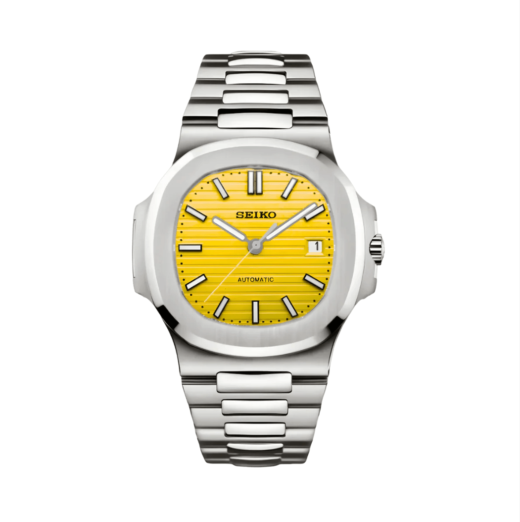 SeikoMod Nautilus Silver Yellow