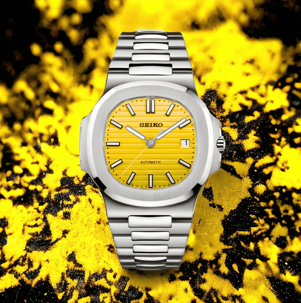SeikoMod Nautilus Silver Yellow