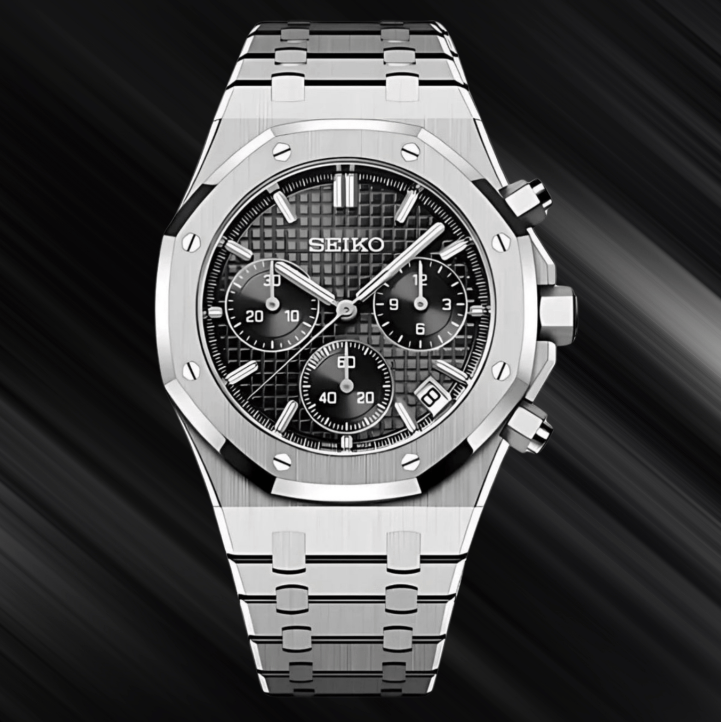 SeikoMod Royal Oak Chronograph Black