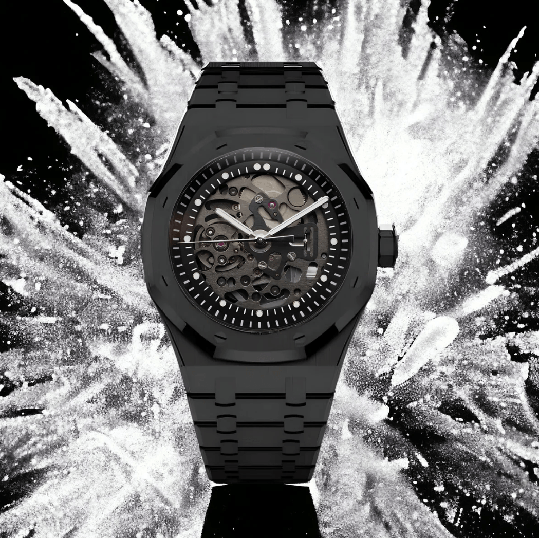 SeikoMod Royal Oak Skeleton Black