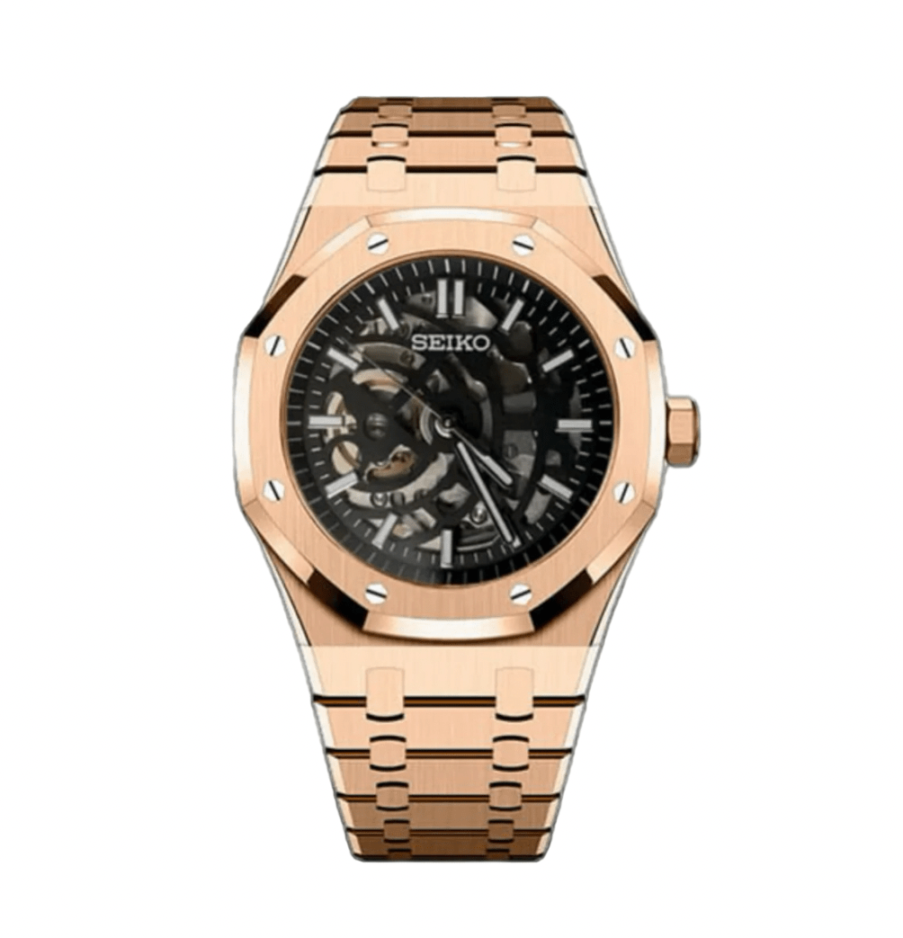 SeikoMod Royal Oak Skeleton Rose Gold
