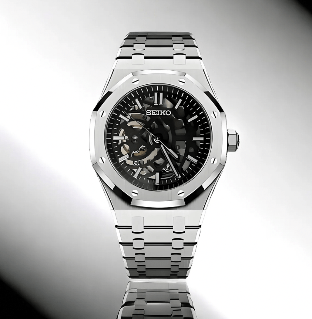 SeikoMod Royal Oak Skeleton Silver