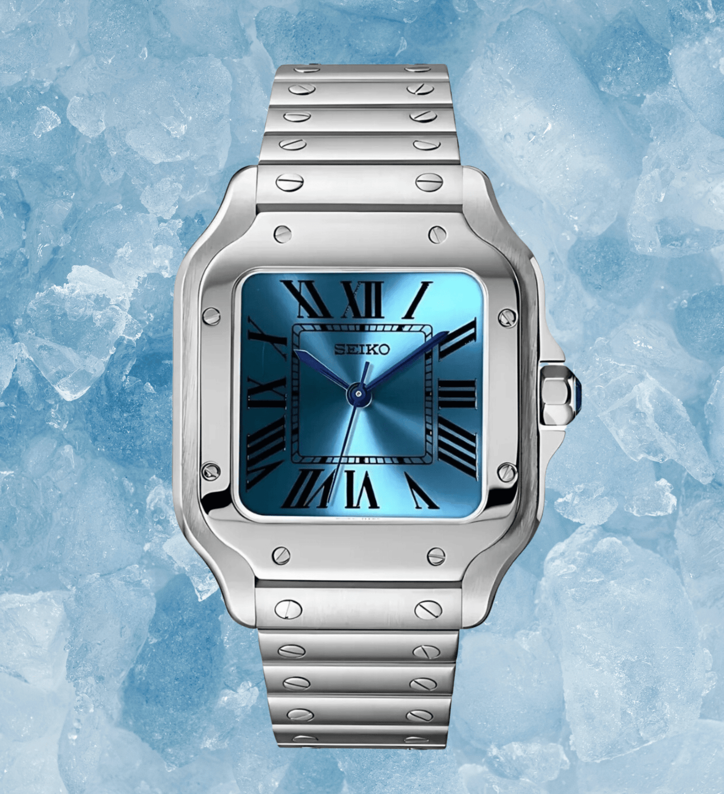 SeikoMod Santos Ice Blue