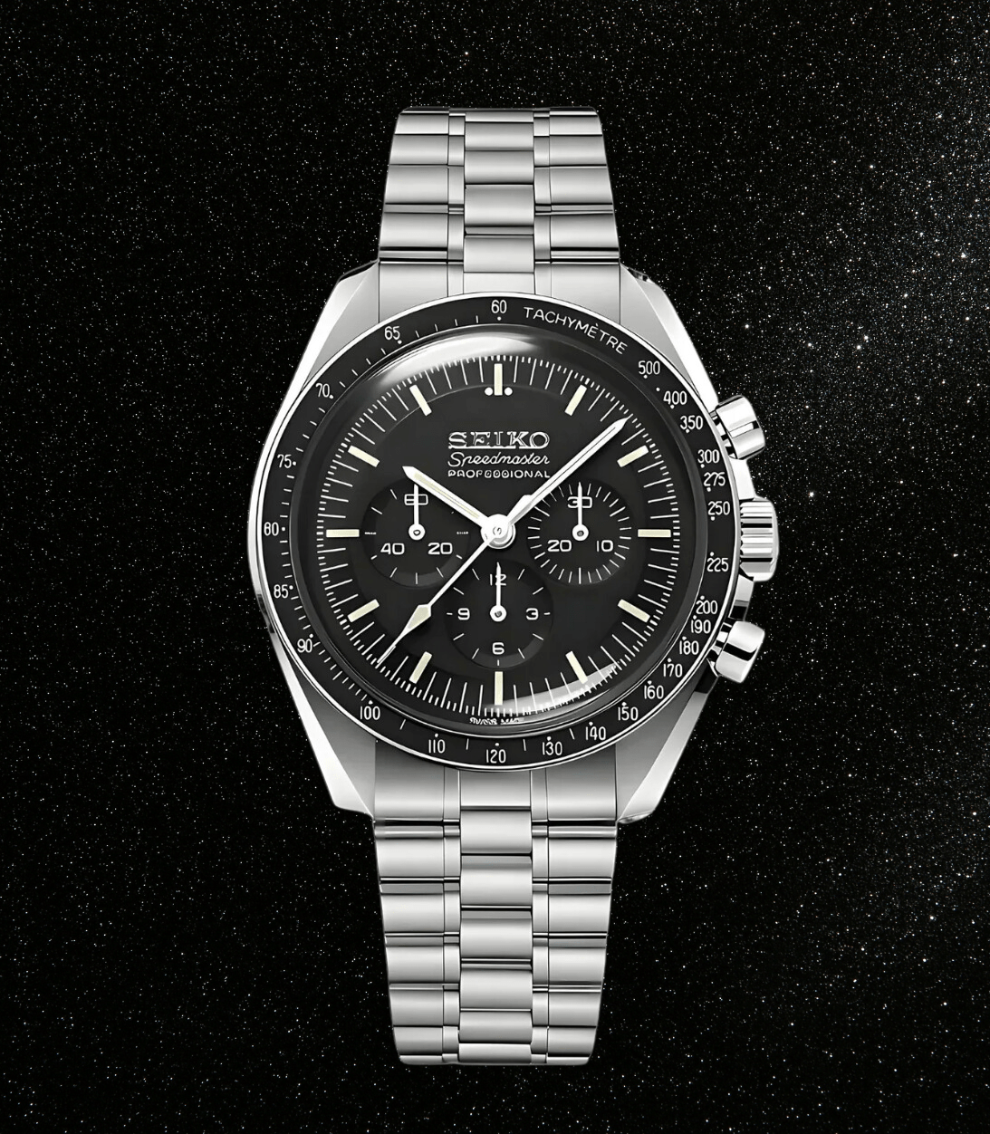 SeikoMod Speedmaster Moonwatch - Black