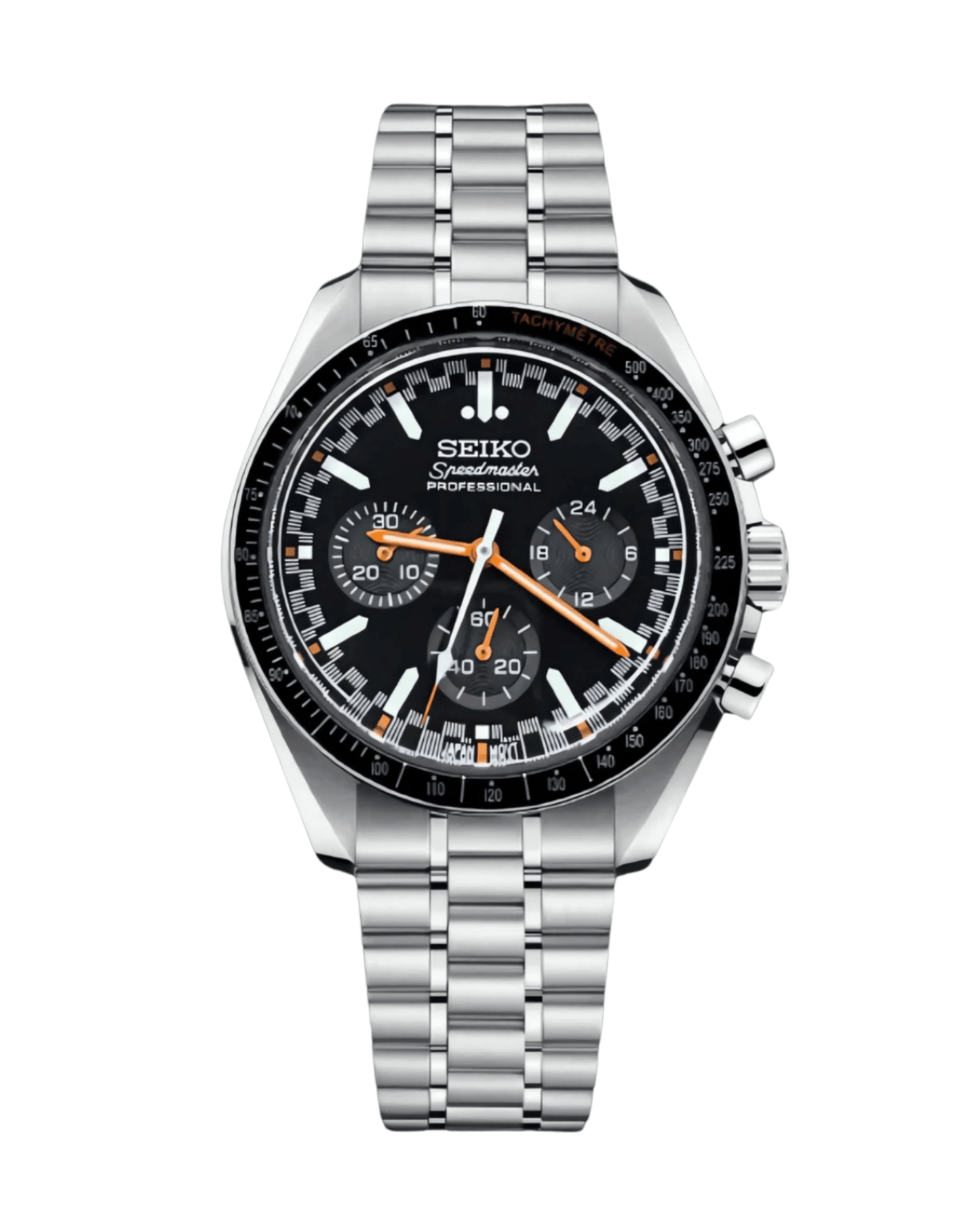 Custom Silver and Orange Speed Chrono SeikoMod