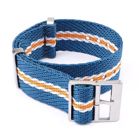 Retro NATO strap Blue white and yellow