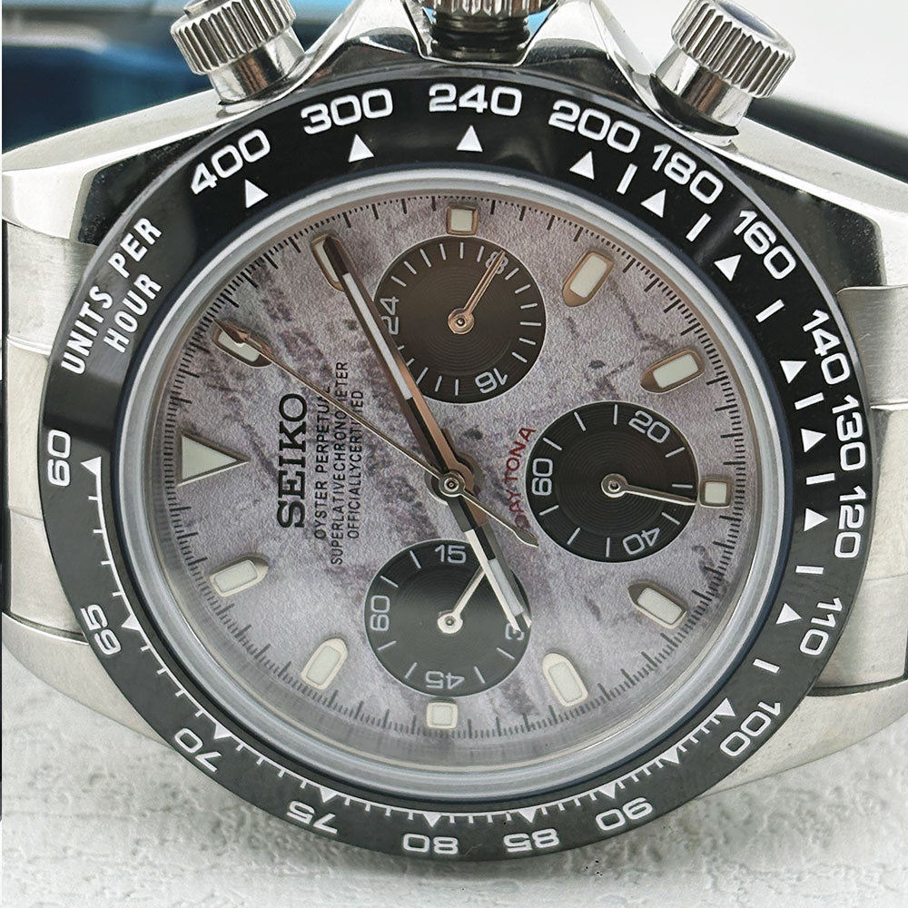 SeikoMod Daytona Black meteorite
