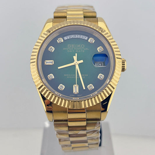 SeikoMod Datejust Sunburst Gold (Jubilee)