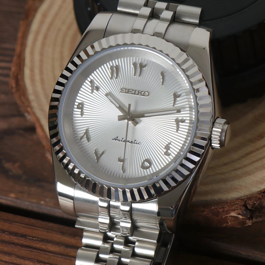 SeikoMod Datejust Arab White