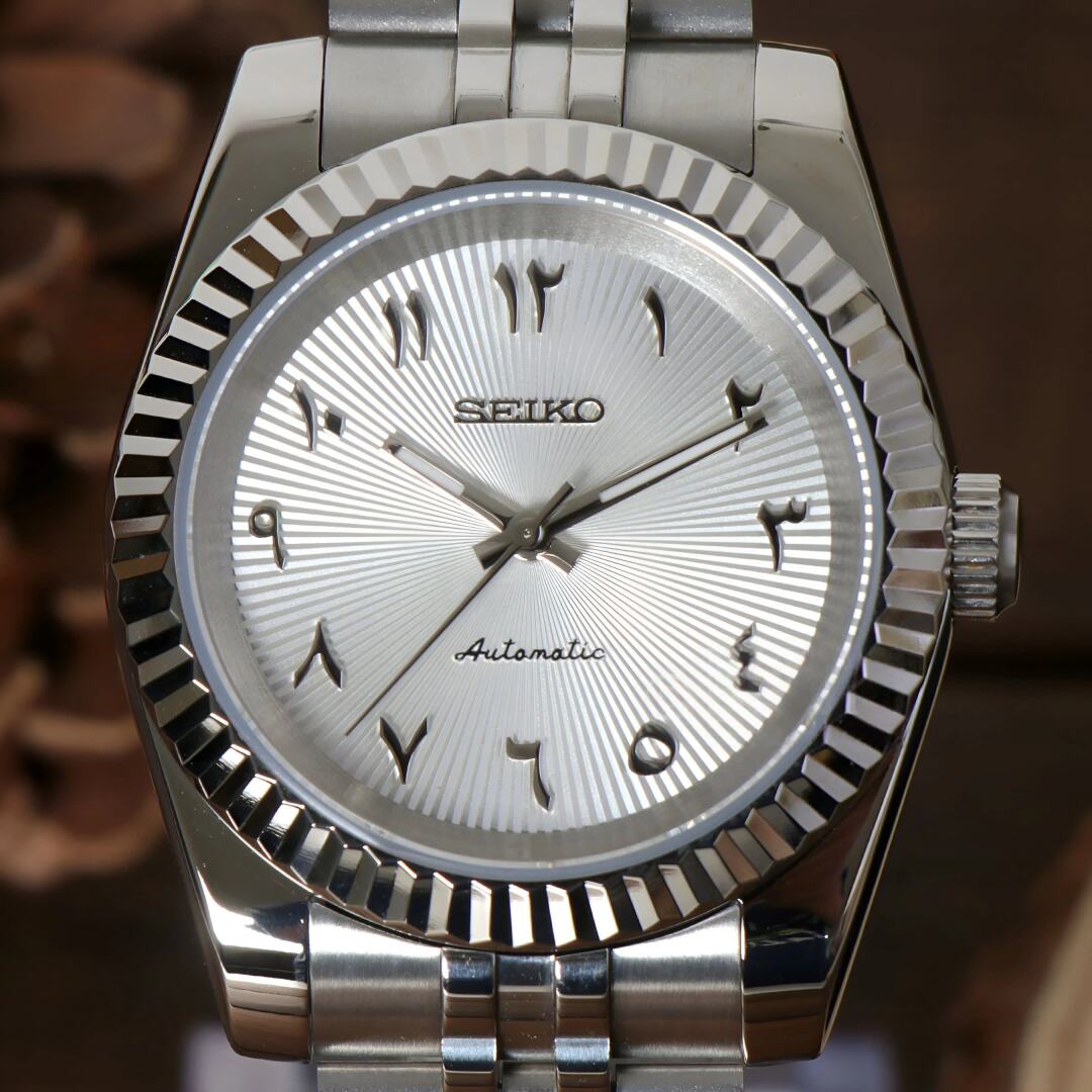 SeikoMod Datejust Arab White