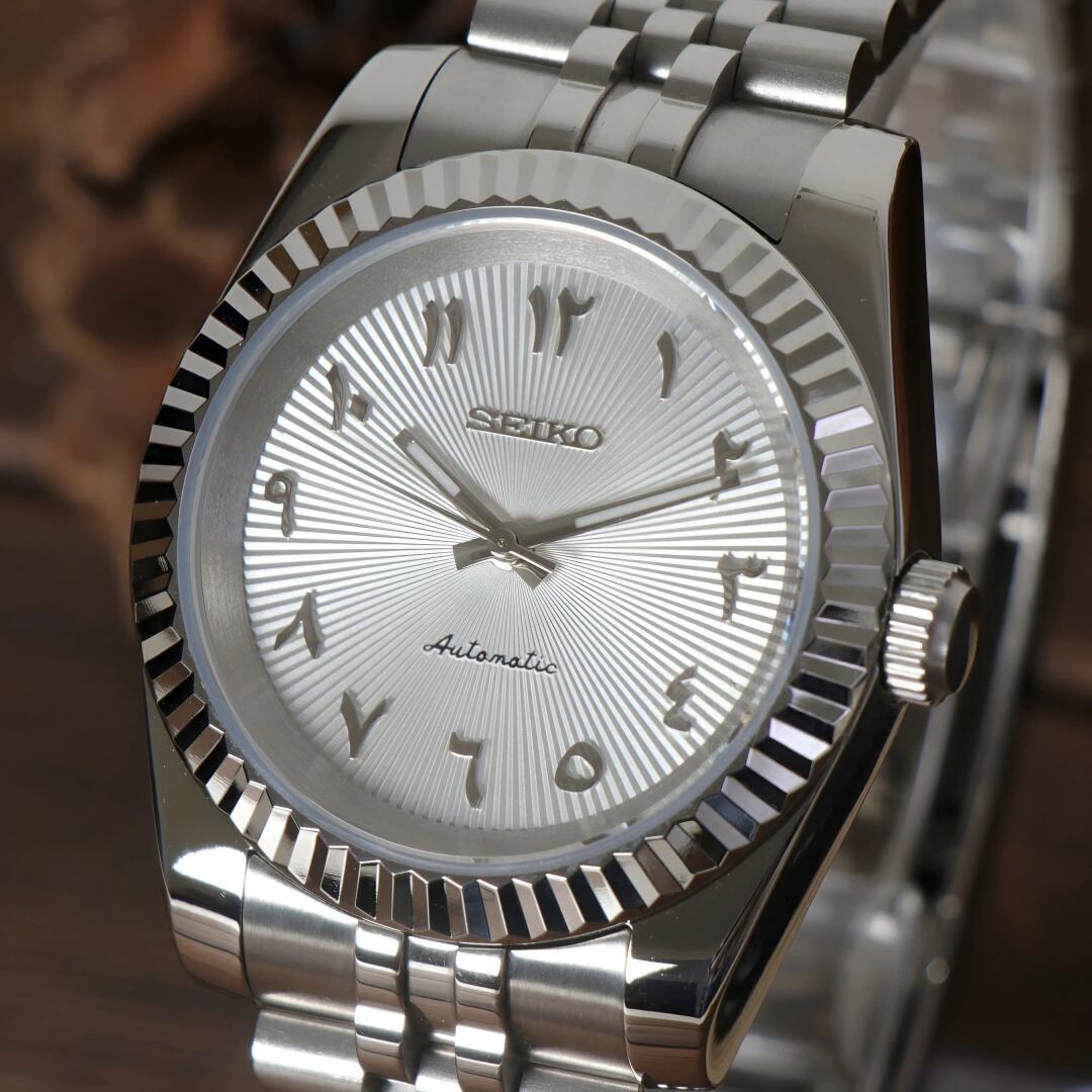 SeikoMod Datejust Arab White