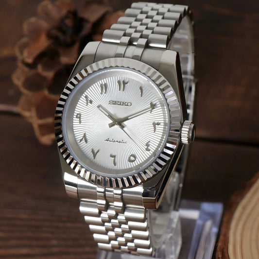 SeikoMod Datejust Arab White