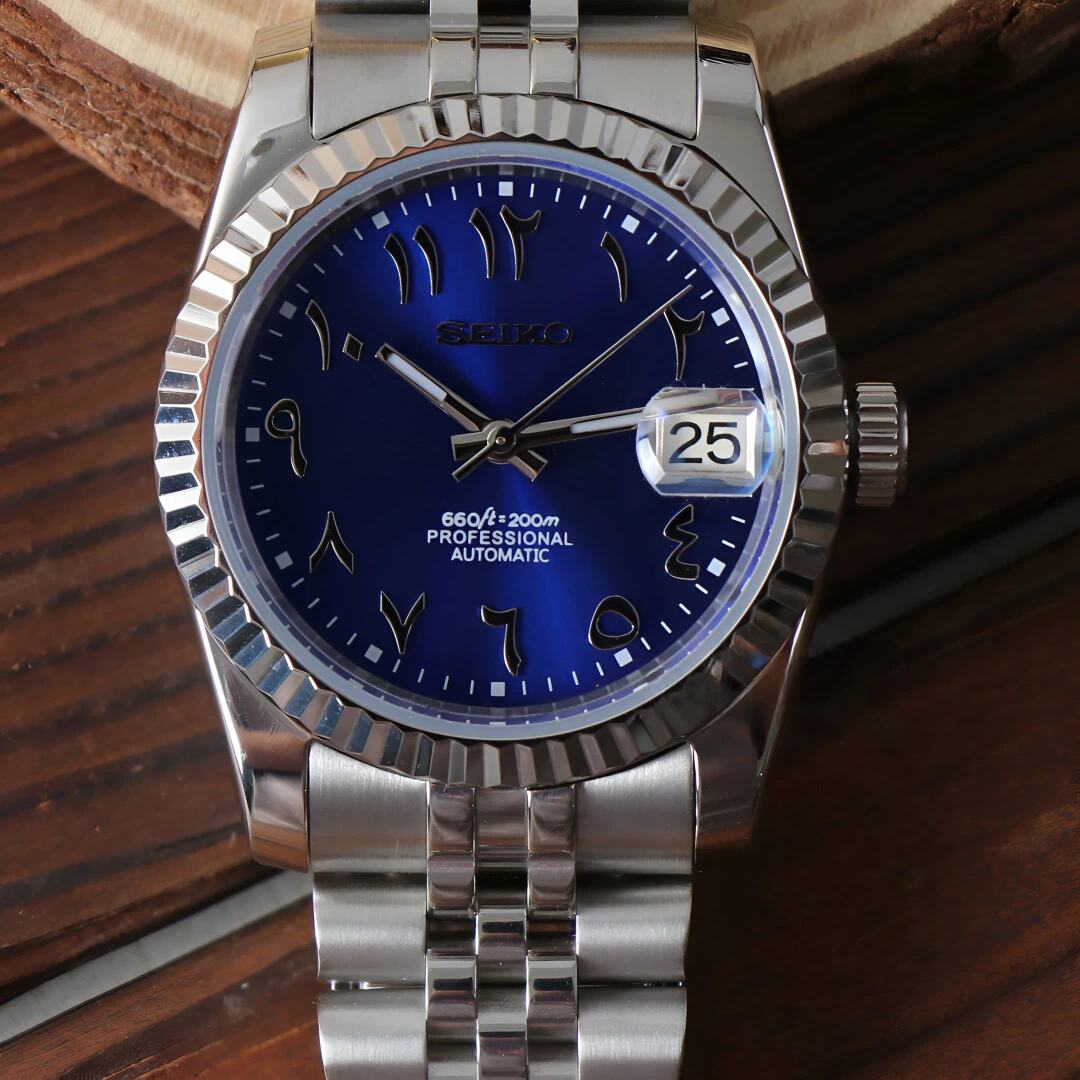 SeikoMod Datejust Arab Blue