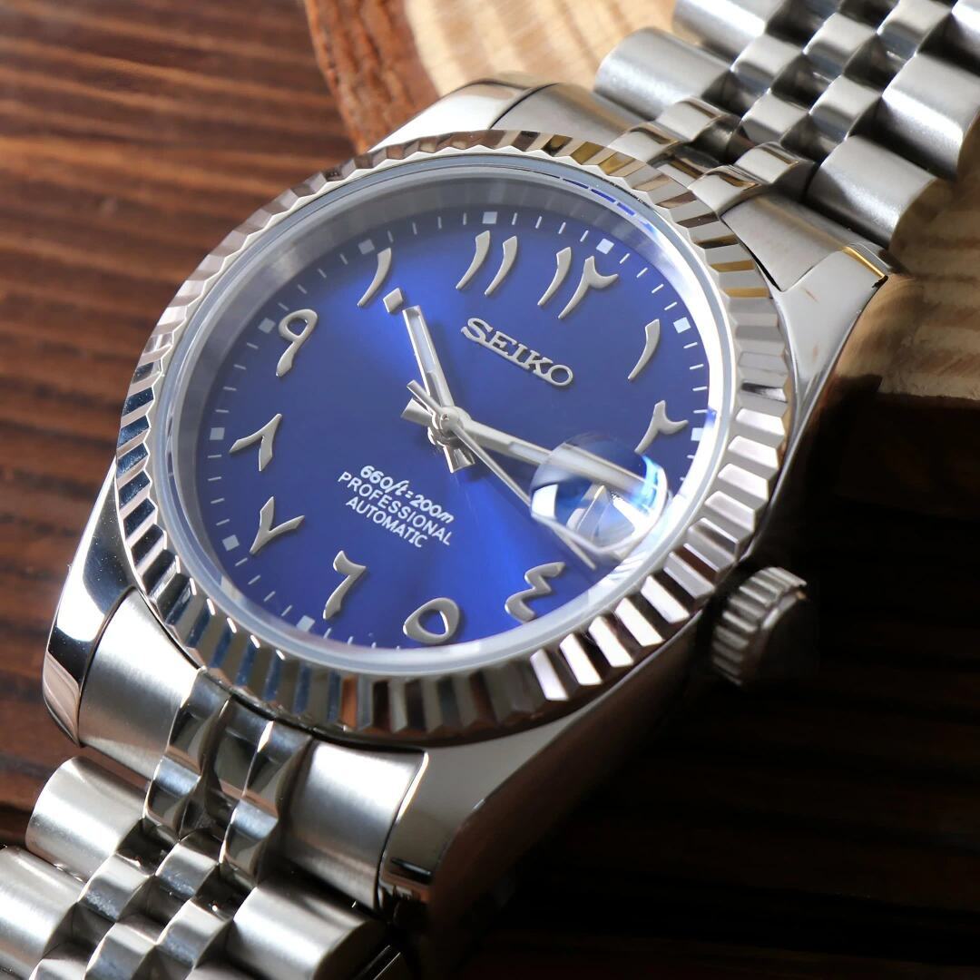 SeikoMod Datejust Arab Blue