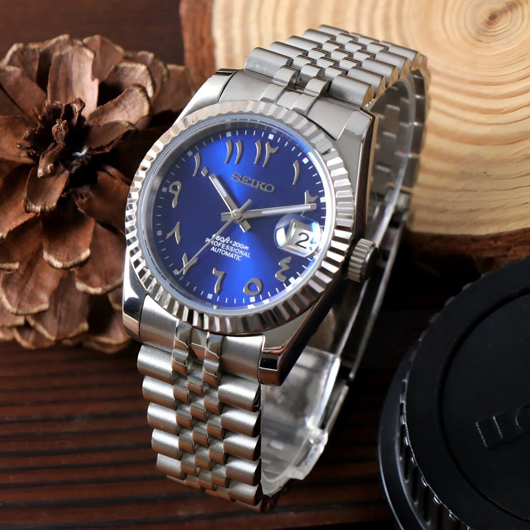 SeikoMod Datejust Arab Blue