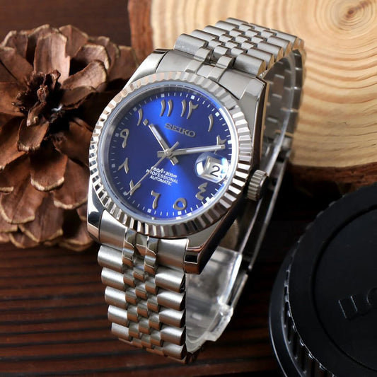 SeikoMod Datejust Arab Blue